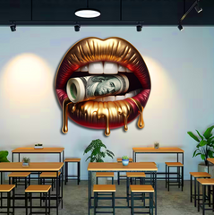 Red Golden Money Lips