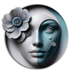 Gray Flower Face