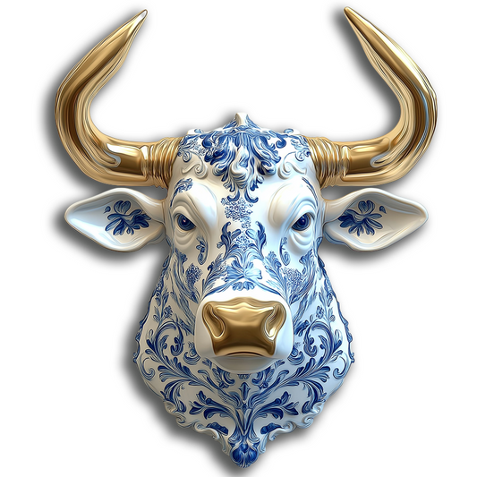 White Porcelain Bull head