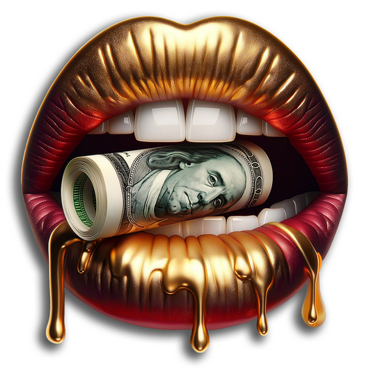 Red Golden Money Lips