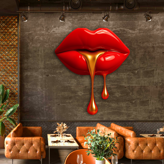 Golden red lips