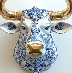 White Porcelain Bull head